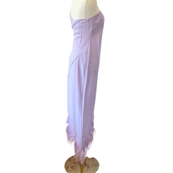 NWOT Amanda Uprichard X Revolve Viera Women's Lavender Feather Dress Small - Picture 9 of 12